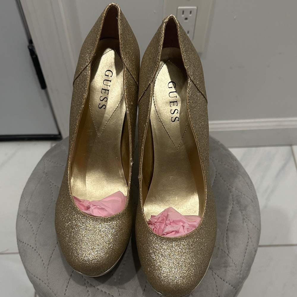 Guess Shimmering Gold Heels